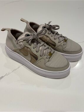 Nike Court Vision Alta Sneakers- Cream & White